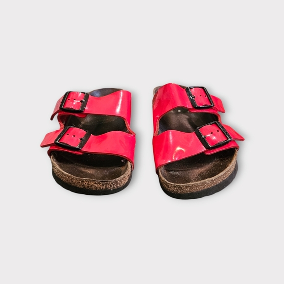 Birkenstock Arizona Cherry Red Patent Leather Sandals - Picture 3 of 7